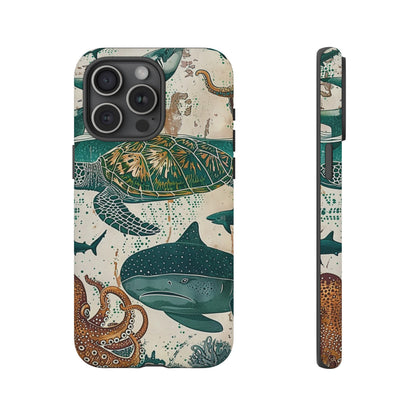 Undersea World Shark, Turtle, Manta Ray Phone Case