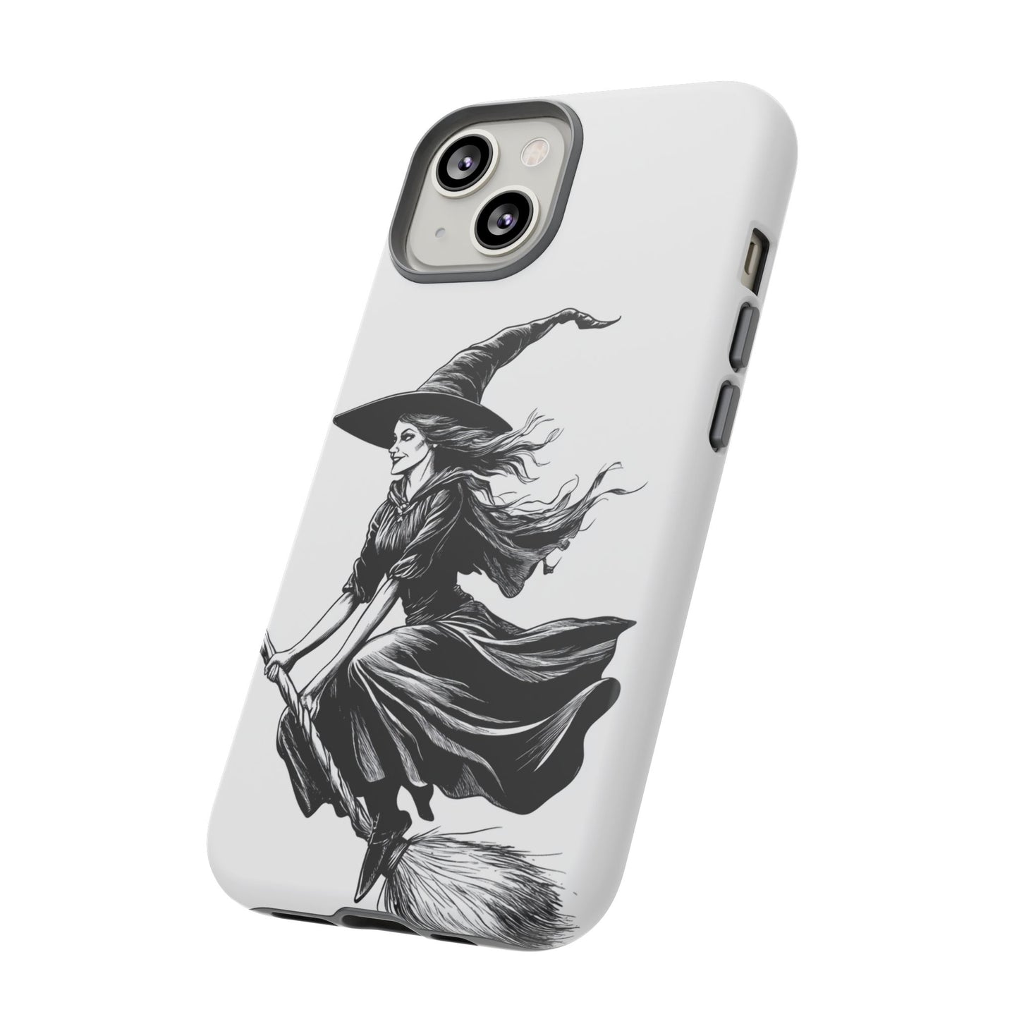 Vintage Halloween Witch on a Broom Spooky Phone Cover