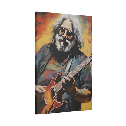 Jerry Garcia Playing Guitar  | Stretched Canvas Print