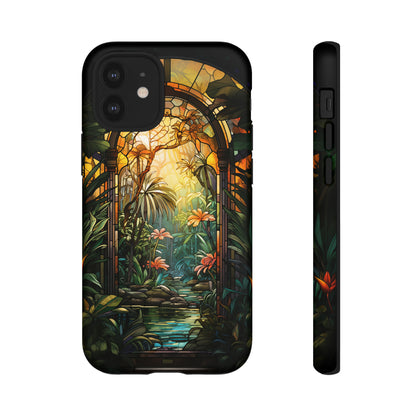 Stained Glass Phone Case Floral Aesthetic Art Nouveau Style