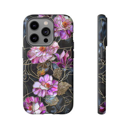 Magenta Color Floral Stained Glass Phone Case