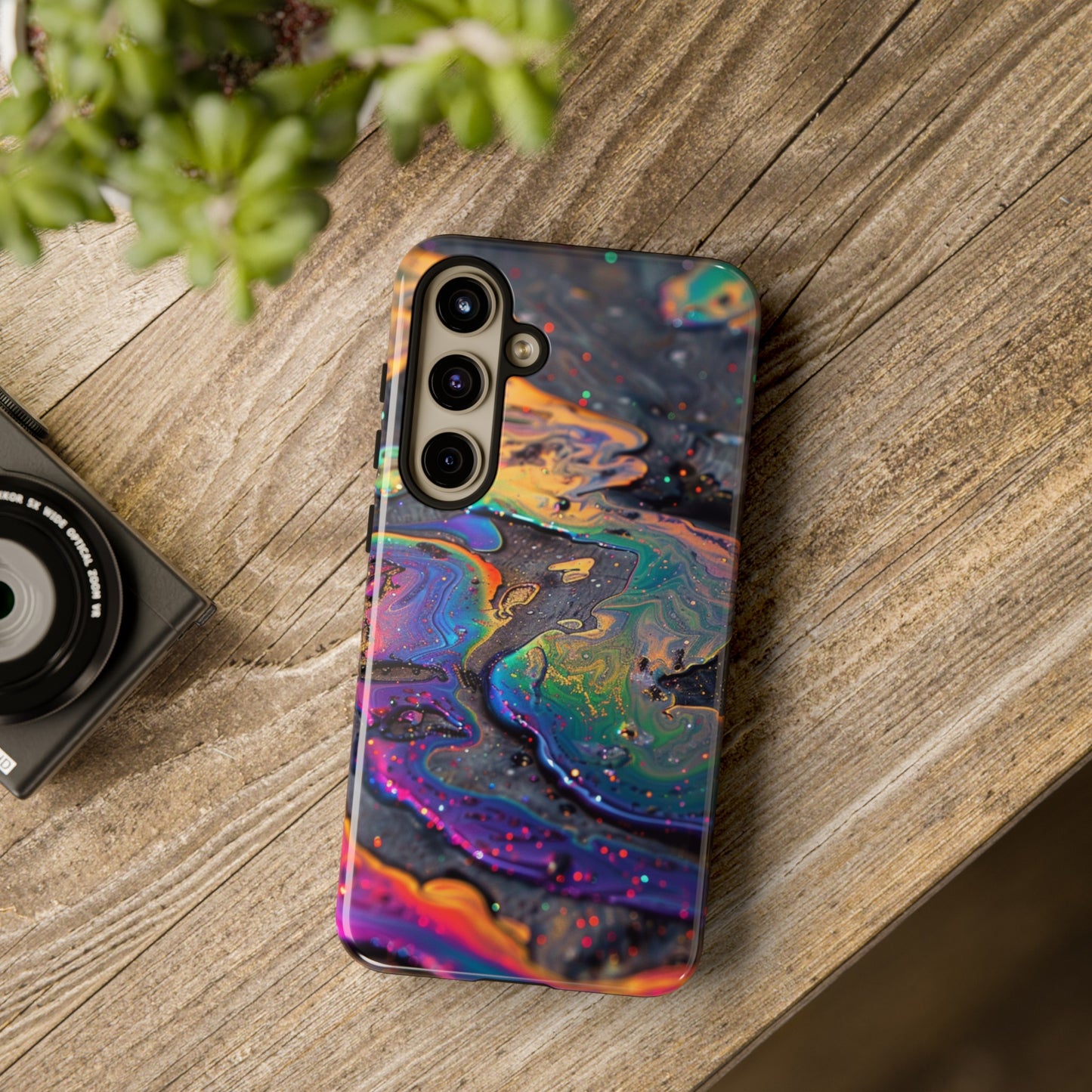 Opalescent Marbled Holographic Print Phone Case