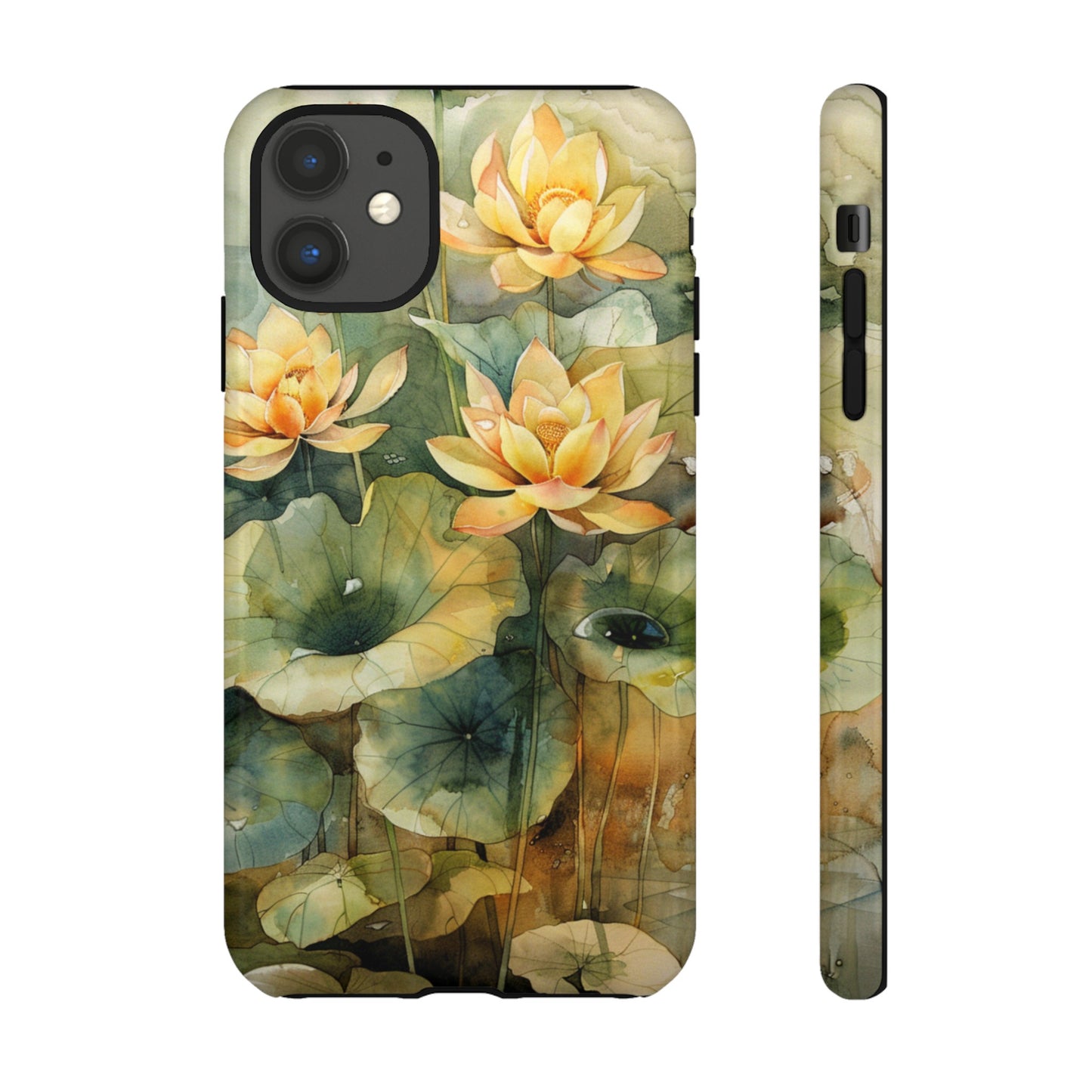 Zen Lotus Watercolor Painting iPhone 15 Case