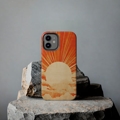 Retro Abstract Sunburst iPhone Case | Embrace the Nostalgic Charm of Artistic Rays