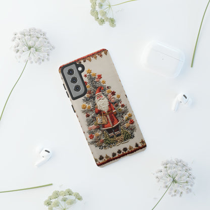 Vintage Embroidery Christmas Santa Phone Case