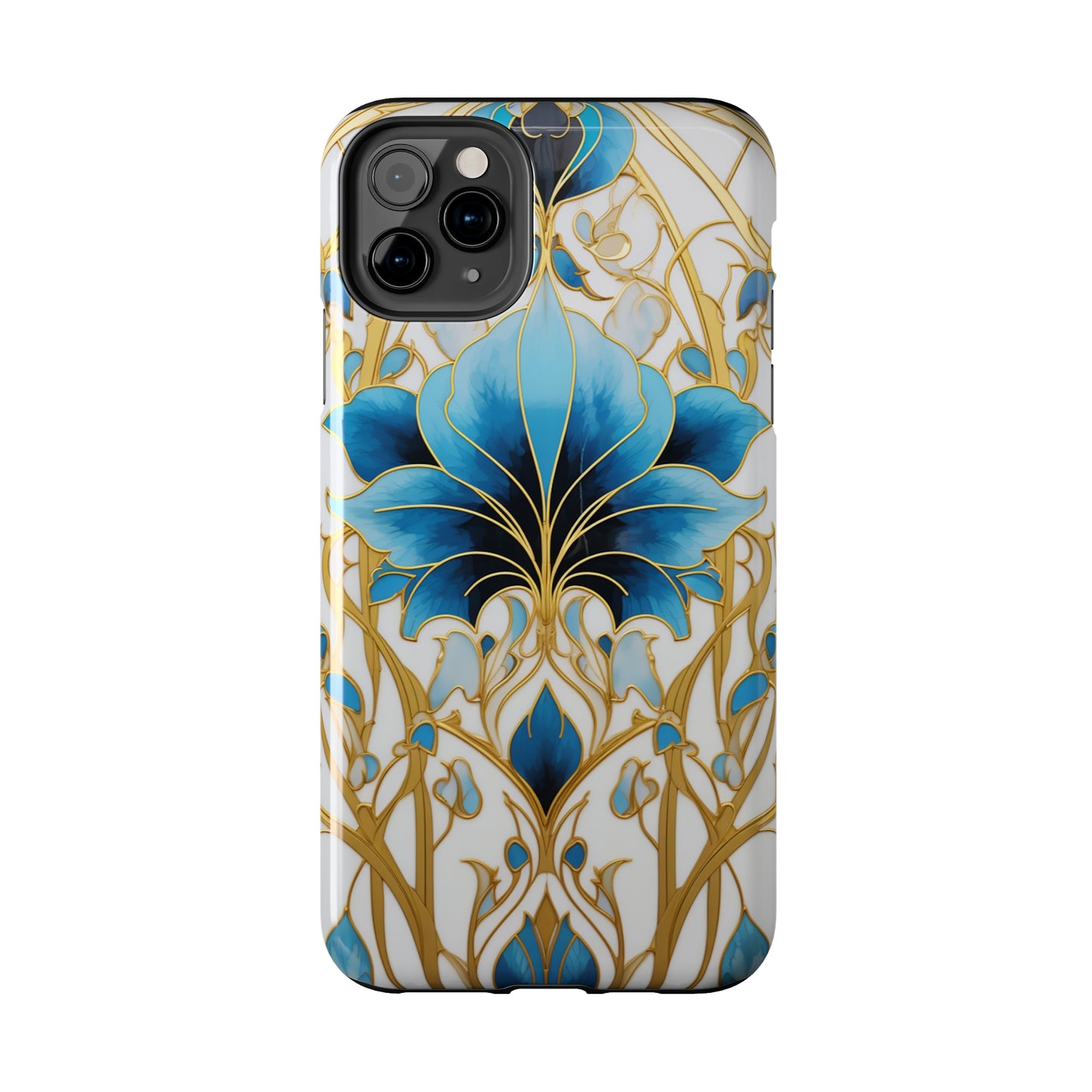 Floral Elegance: Art Deco Stained Glass iPhone Case | Vintage Glamour in Modern Protection iPhone Case for Models 11 through 14 Pro Max