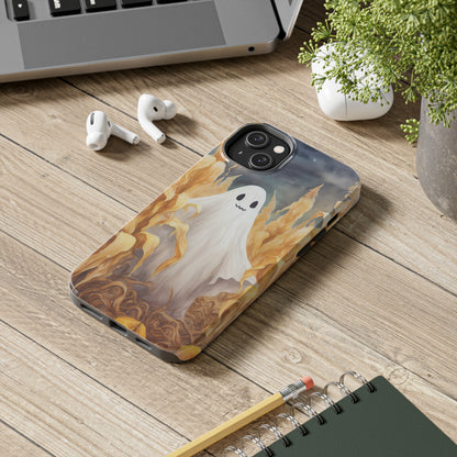 Ghost of Halloween Fall Pumpkins iPhone Case | Embrace the Spooky Autumn Vibes