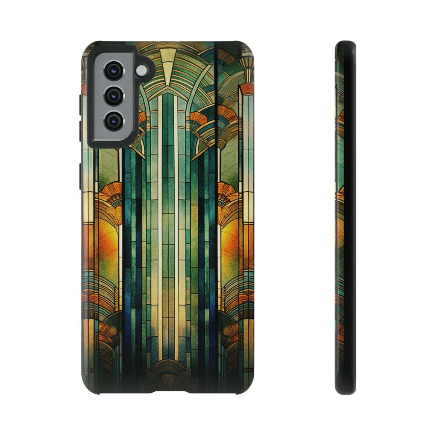 Art Deco Stained Glass floral Phone Case for iPhone 15, 14, Pro Max, 13, 12 & Samsung Galaxy S23, S22, S21, Google Pixel