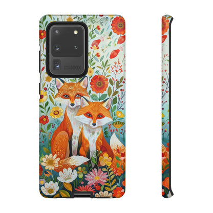 Foxes in the Floral Garden Phone Case