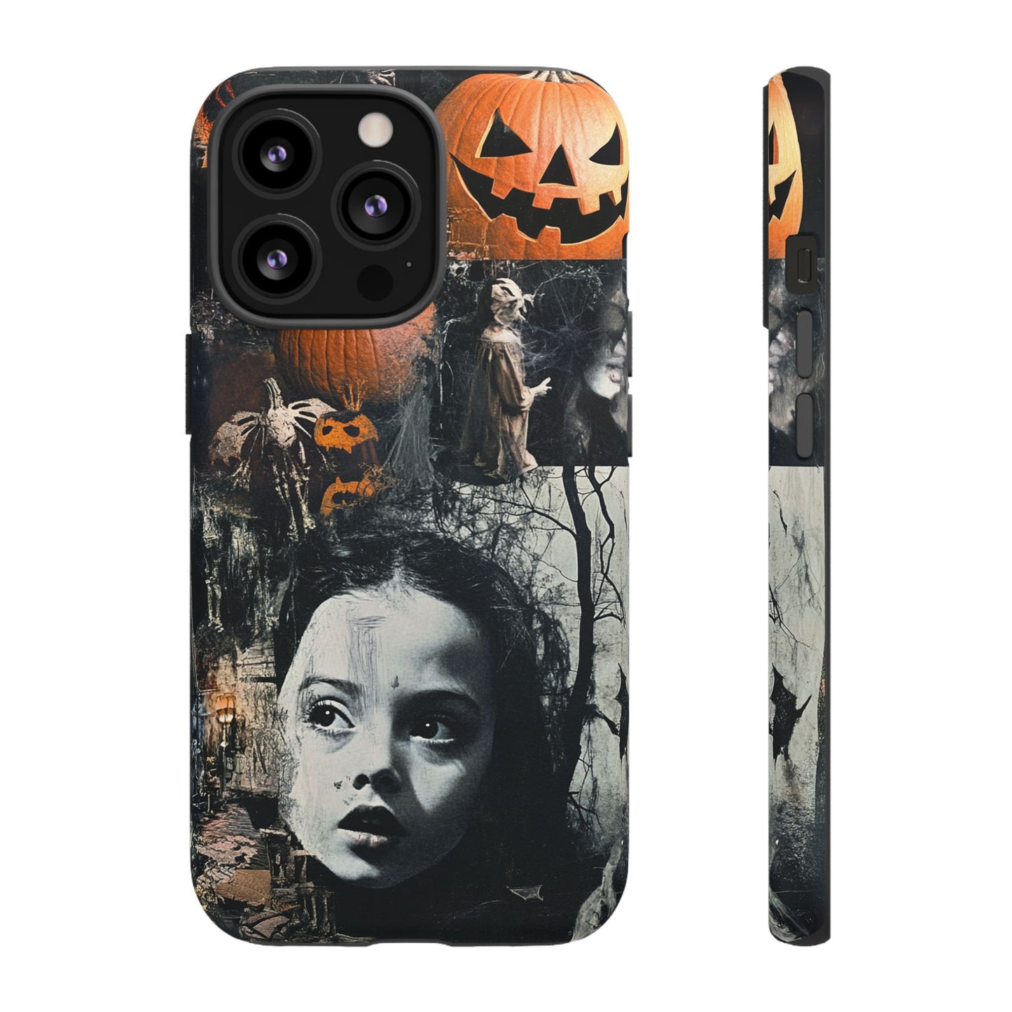 Vintage Halloween Collage Wednesday Goth Style Jackolantern Spooky Phone Cover