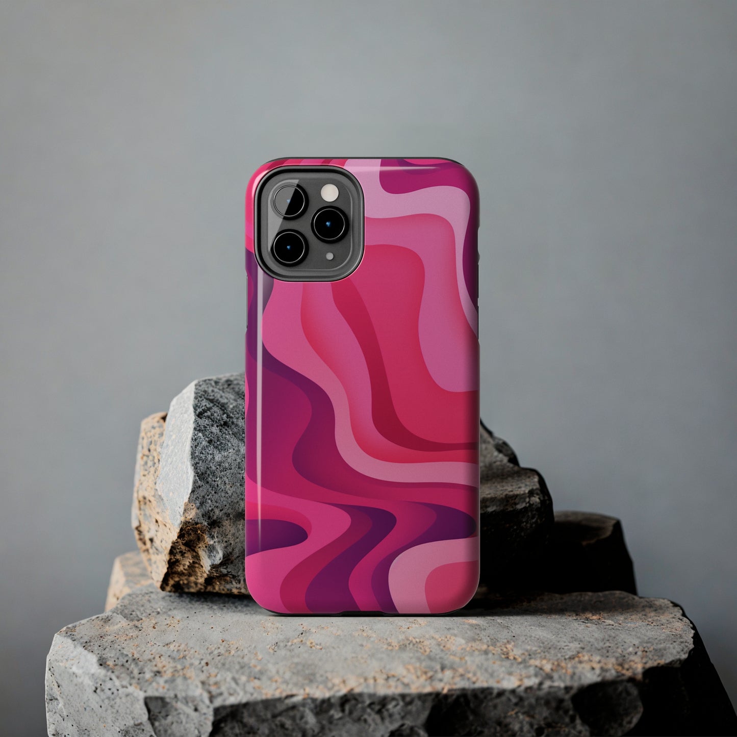 The Pink Wave iPhone Case Splash of Vibrance | Modern Art Meets Protection iPhone Tough Case