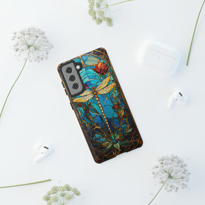 Vintage Art Nouveau Stained Glass Dragonfly Phone Case