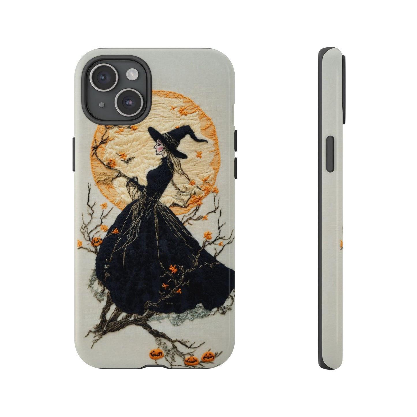 Halloween Witch Autumn iPhone Case, Embroidered Style