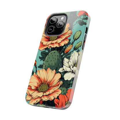 Desert Dream: Retro Vibe Cactus Tough iPhone Case