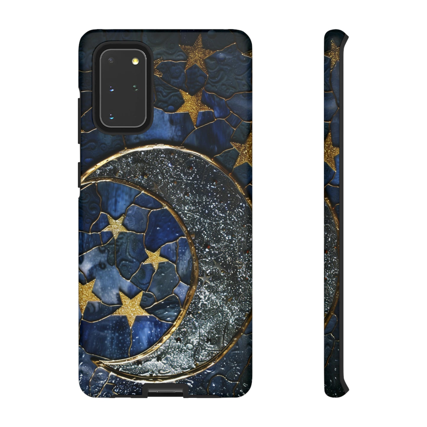 Moon Stars Stained Glass Starry Night Phone Case