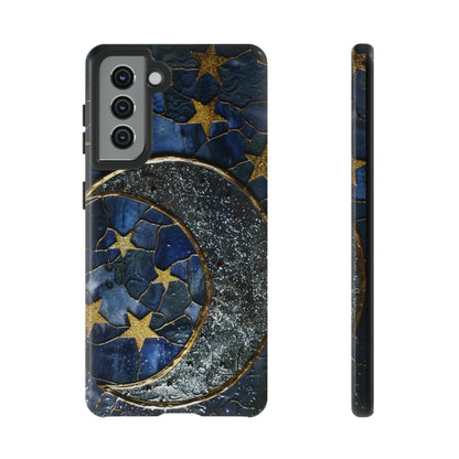 Moon Stars Stained Glass Starry Night Phone Case