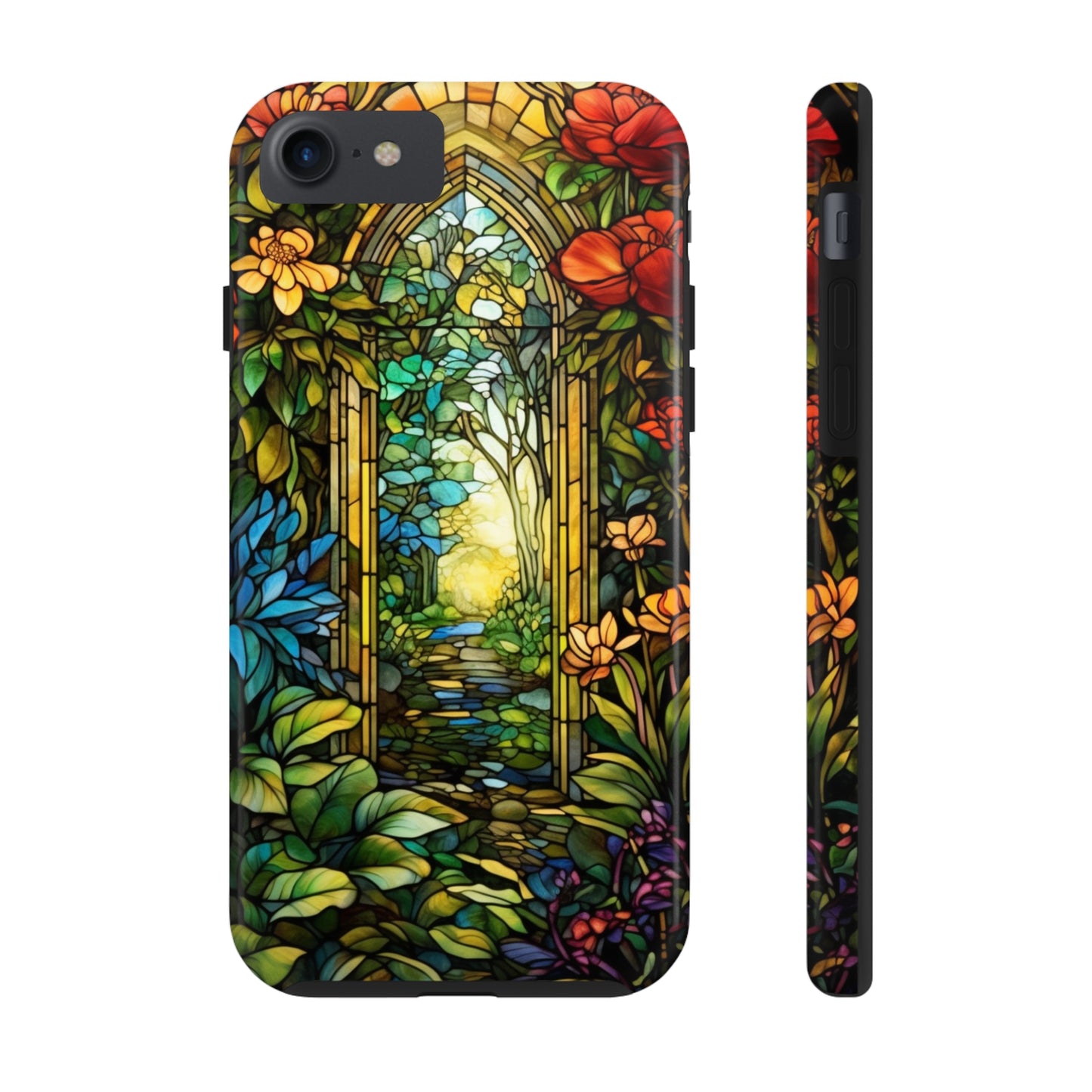 Secret Garden Stained Glass iPhone Tough Case | Unveil the Beauty of Nature with Reliable Protection