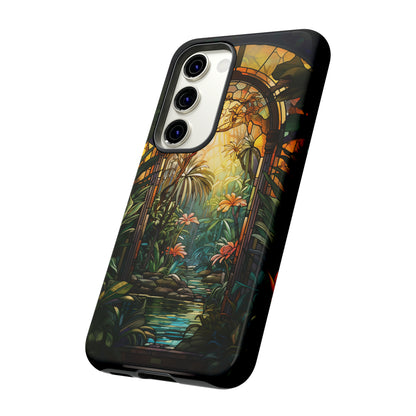 Stained Glass Phone Case Floral Aesthetic Art Nouveau Style