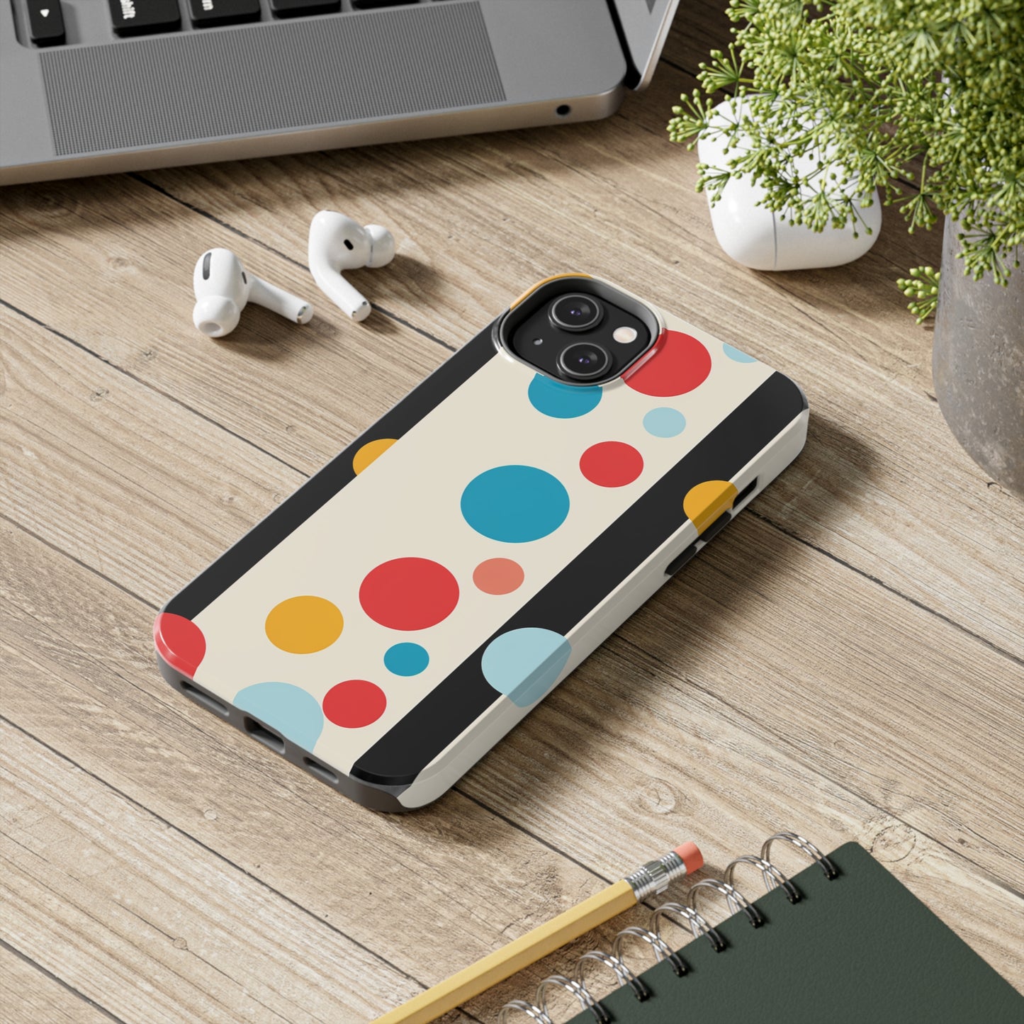 Classic Meets Creative: Abstract Polka Dots Tough Case for iPhone