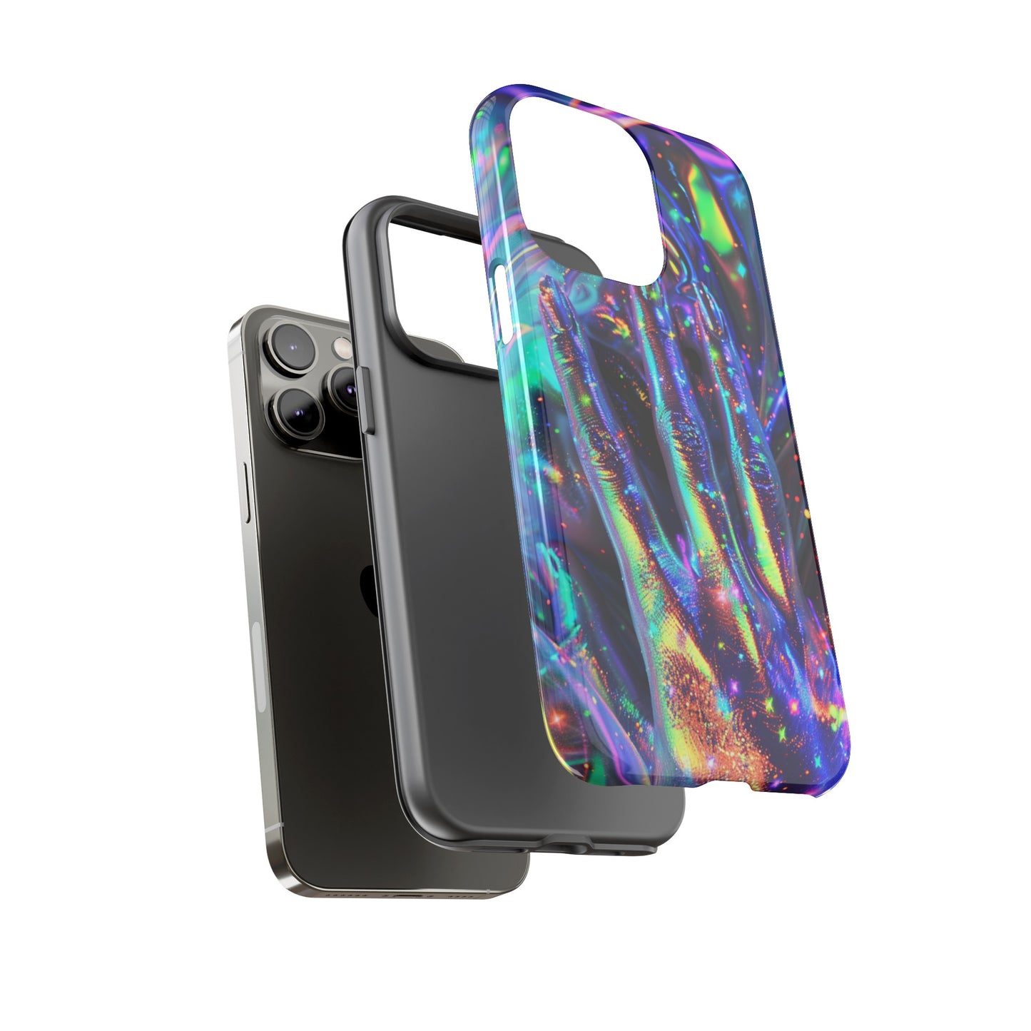 Marbled opalescent Holographic Print Phone Case