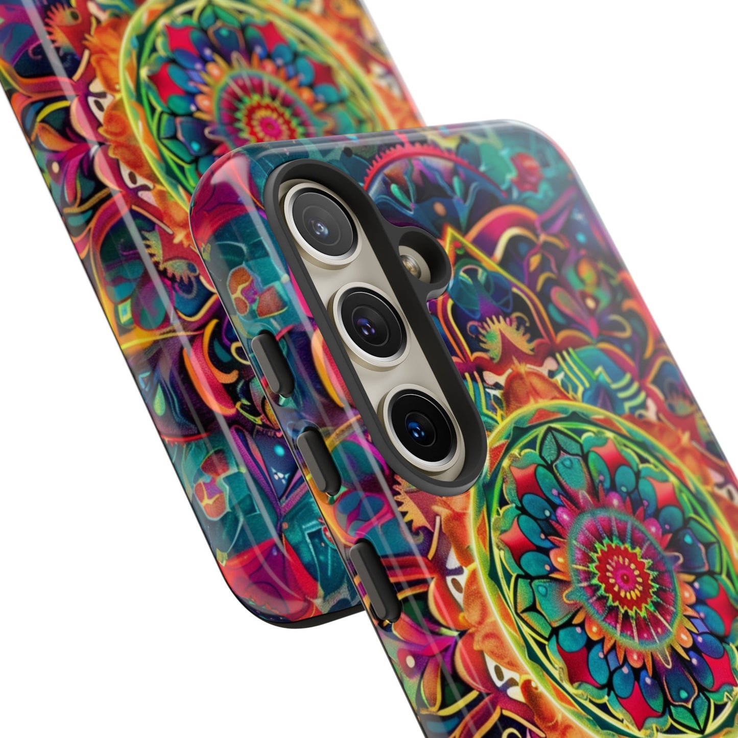 Cosmic Stained Glass Mandala Phone Case