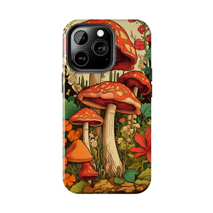 Psychedelic Retro Mushrooms: Dive Deep into Nostalgic Vibes | iPhone Case