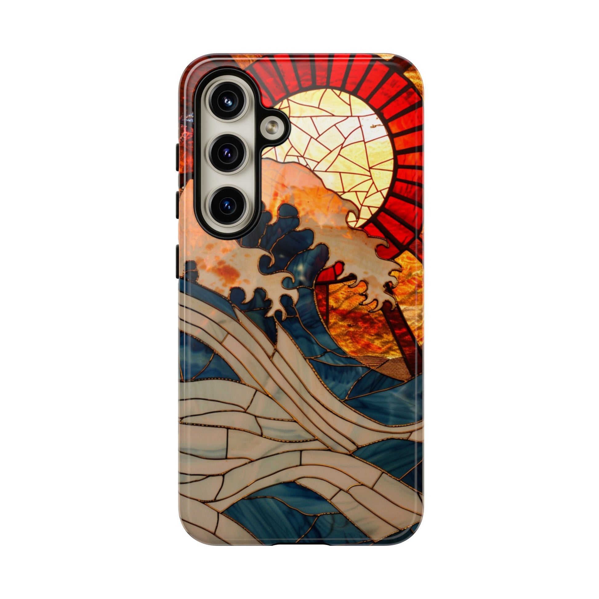 Stained glass ocean wave phone case for Samsung Galaxy S24 case