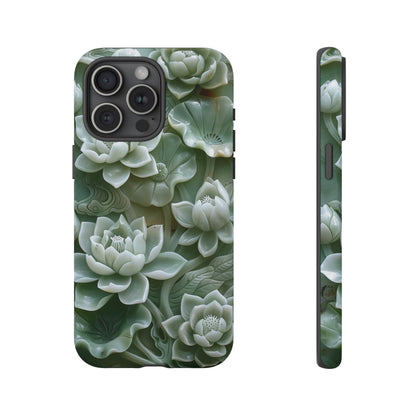 Green Jade Lotus Floral Art Phone Case