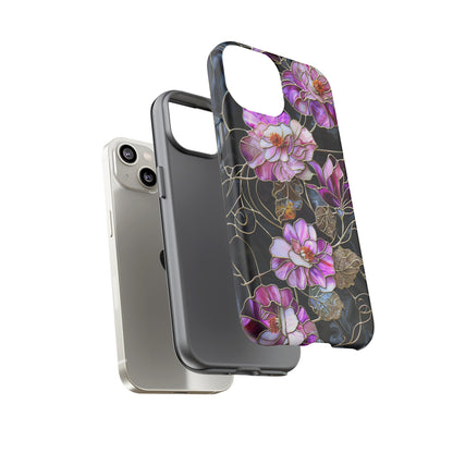 Magenta Color Floral Stained Glass Phone Case