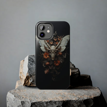 Deadhead Moth Gothic Dark Academia iPhone Case | Spooky Skull Mysterious Elegance