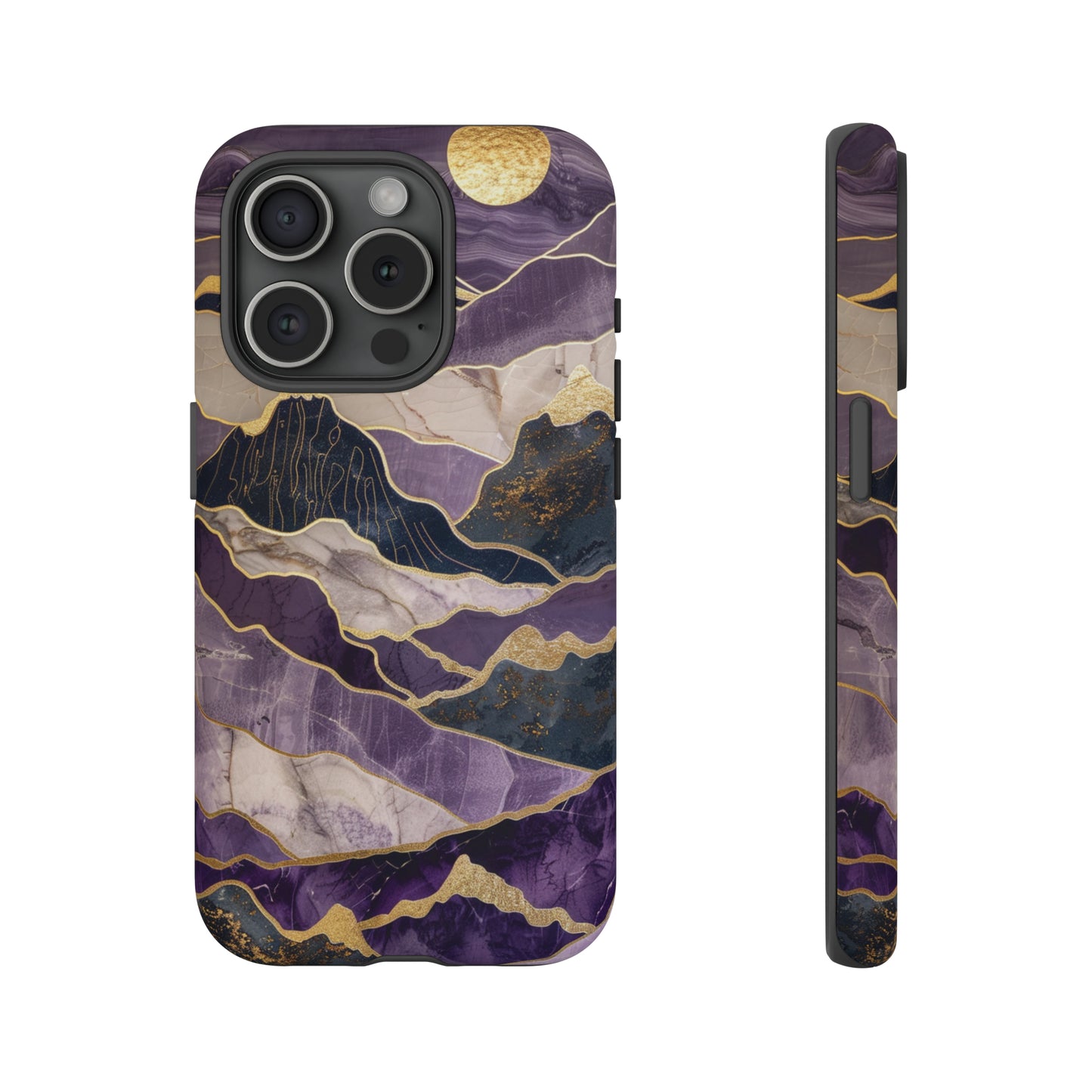 Abstract Purple Gold Mountain Phone Case