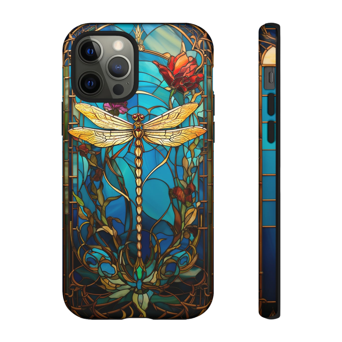 Vintage Art Nouveau Stained Glass Dragonfly Phone Case