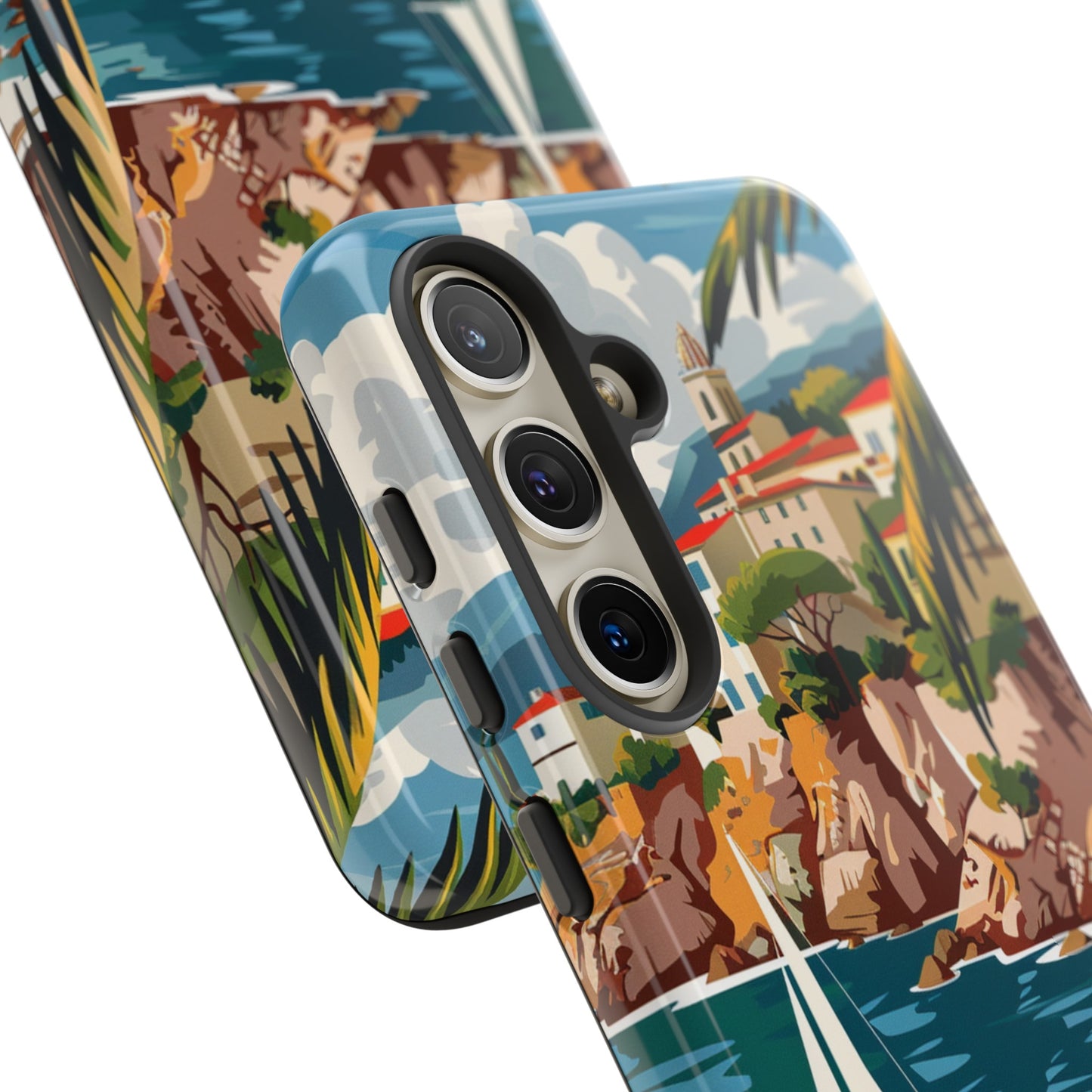 Midcentury French Riviera Sailboat Painting Phone Case