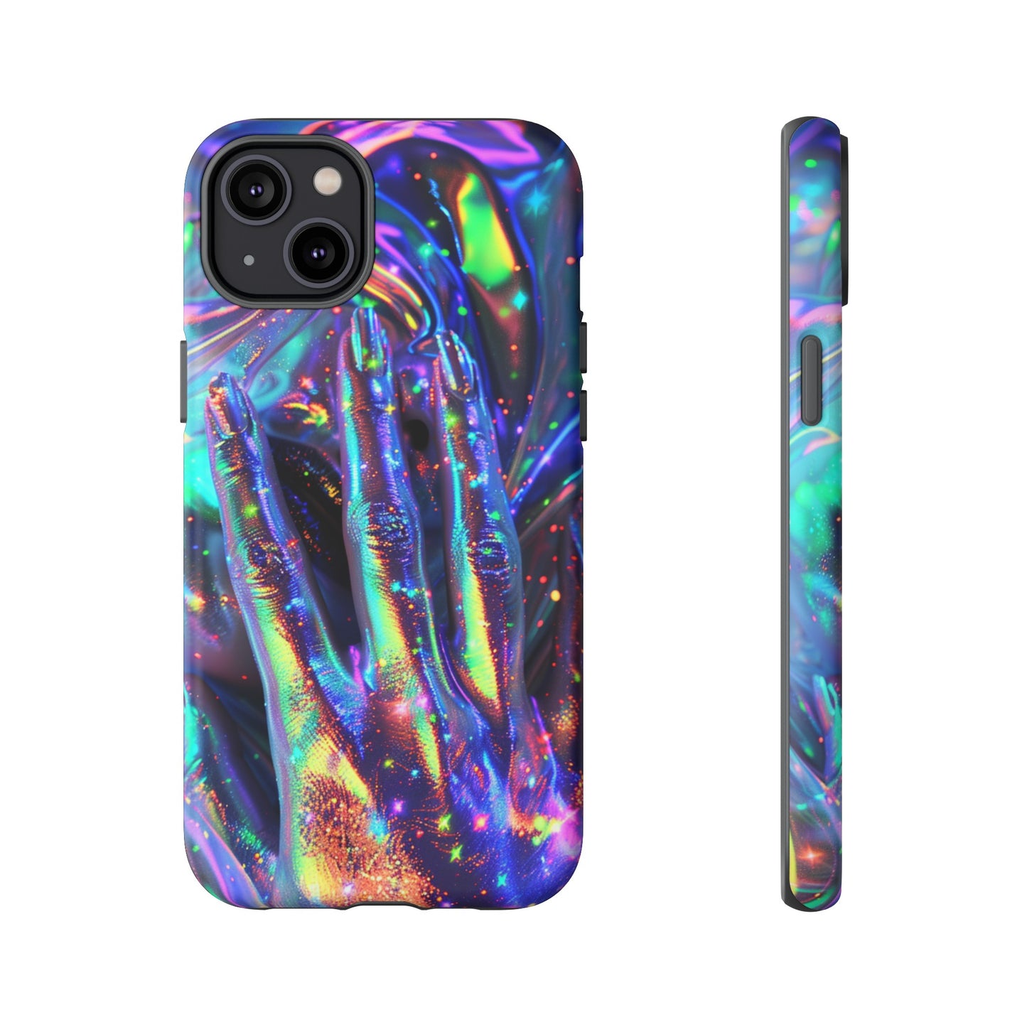 Marbled opalescent Holographic Print Phone Case