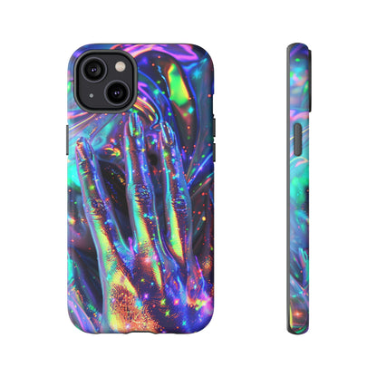 Marbled opalescent Holographic Print Phone Case