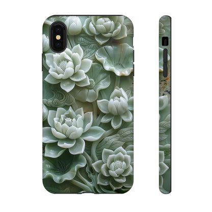 Green Jade Lotus Floral Art Phone Case