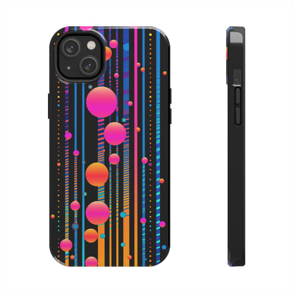 Experience a Blast from the Past: Retro Psychedelic Bubbles Tough Case for Apple iPhone Models