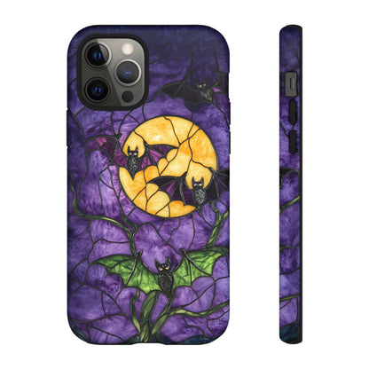 Full Moon Stained Glass Style Halloween Bats Phone Case