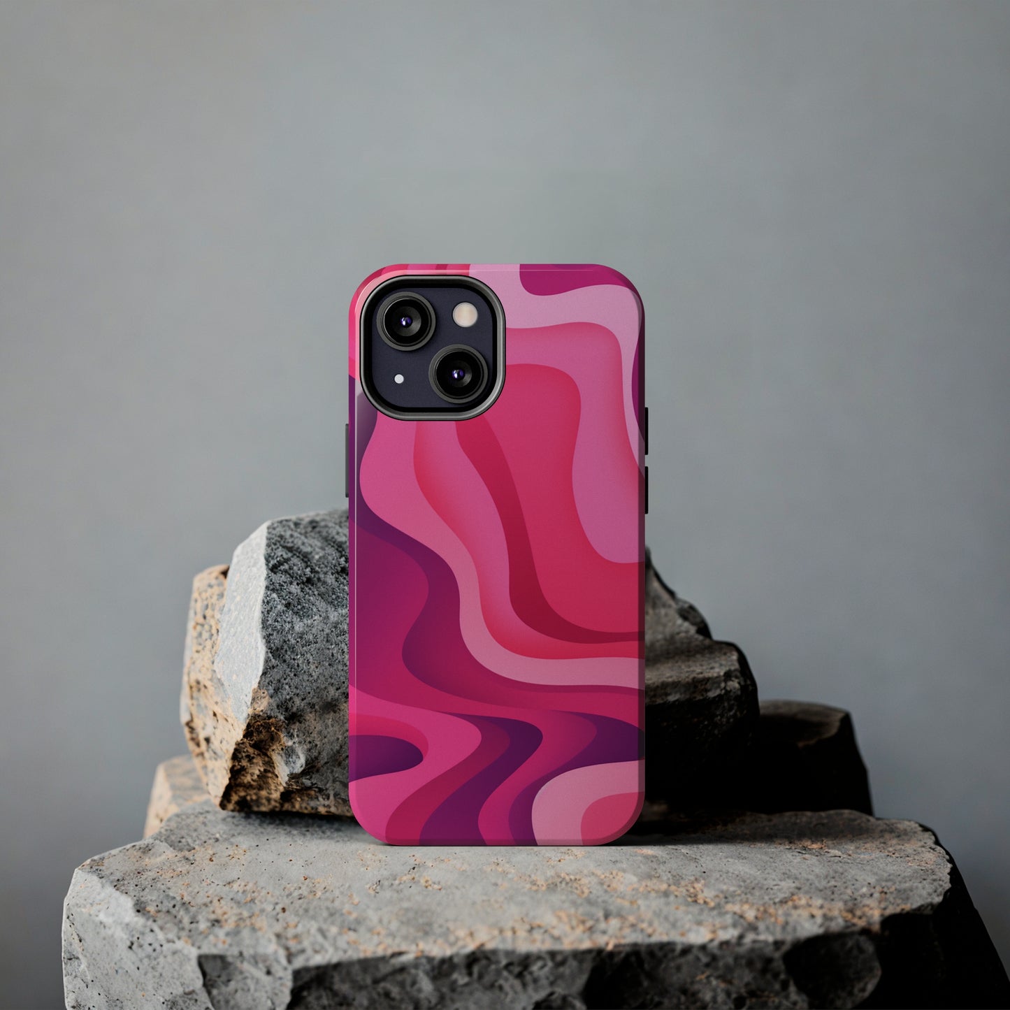 The Pink Wave iPhone Case Splash of Vibrance | Modern Art Meets Protection iPhone Tough Case