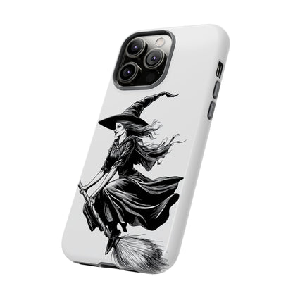 Vintage Halloween Witch on a Broom Spooky Phone Cover