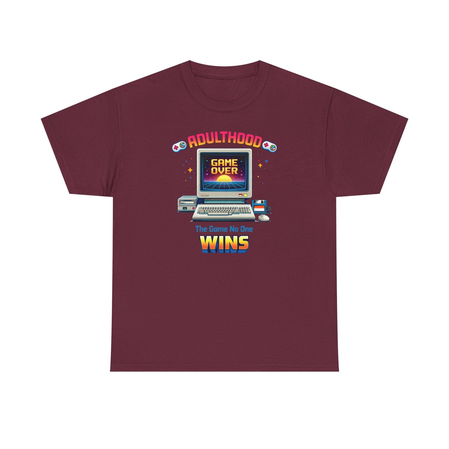 Adulthood Arcade Game No One Wins T Shirt Retro Gaming Humor Tee