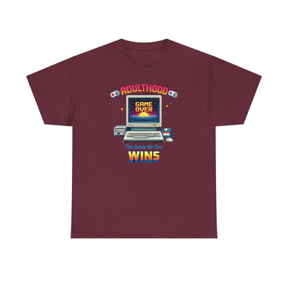 Adulthood Arcade Game No One Wins T Shirt Retro Gaming Humor Tee