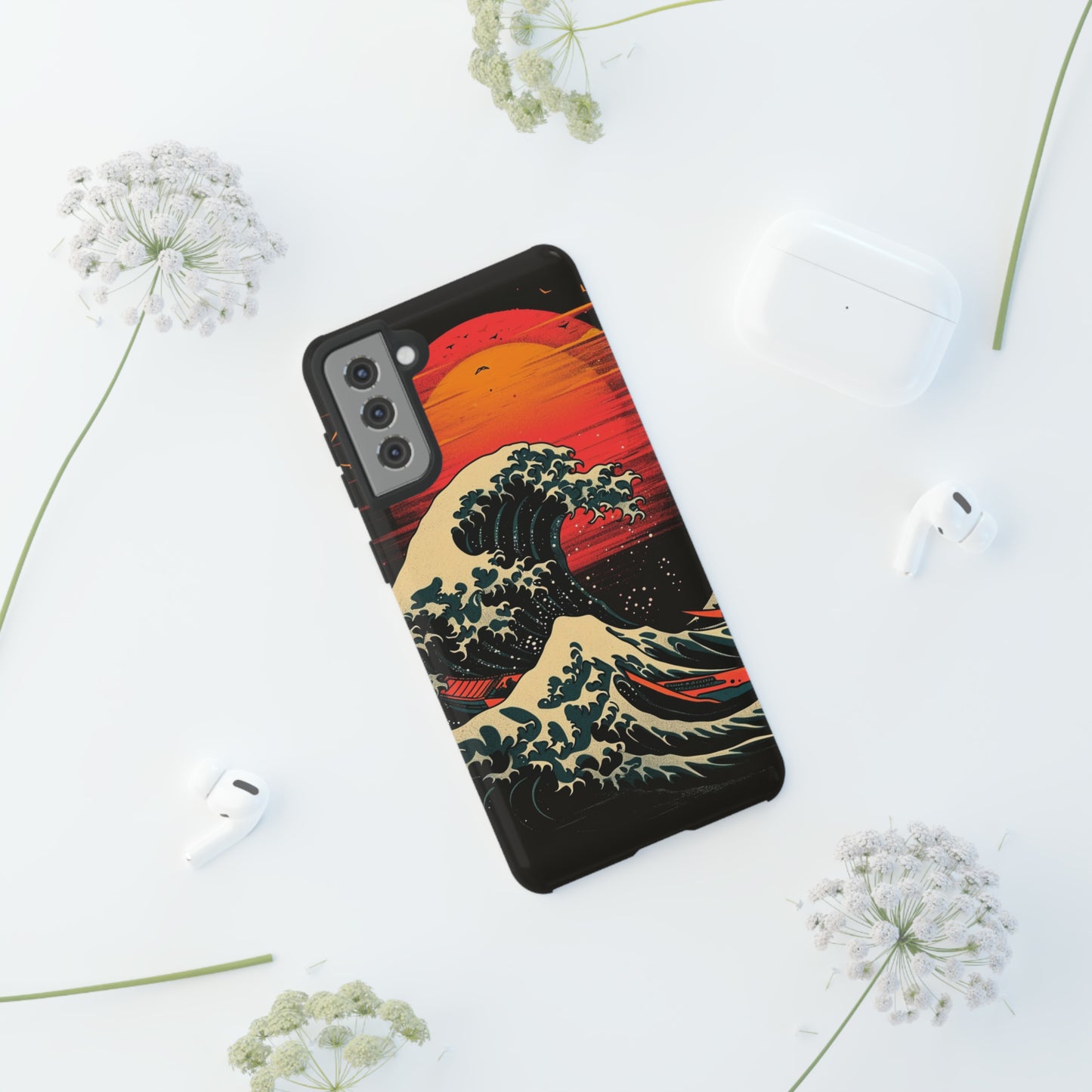 Great Wave off Kanagawa Retro Sunset