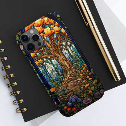 Tree of Life Stained Glass Style iPhone Tough Case | Embrace Nature's Harmony with Durable Elegance