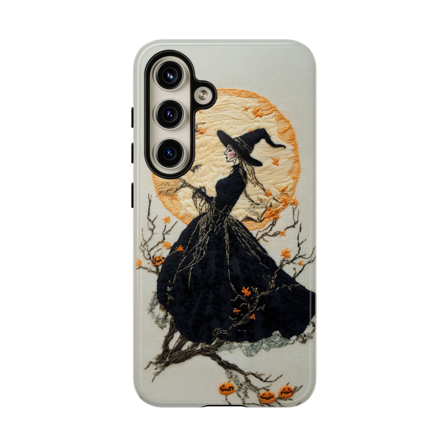 Halloween Witch Autumn iPhone Case, Embroidered Style