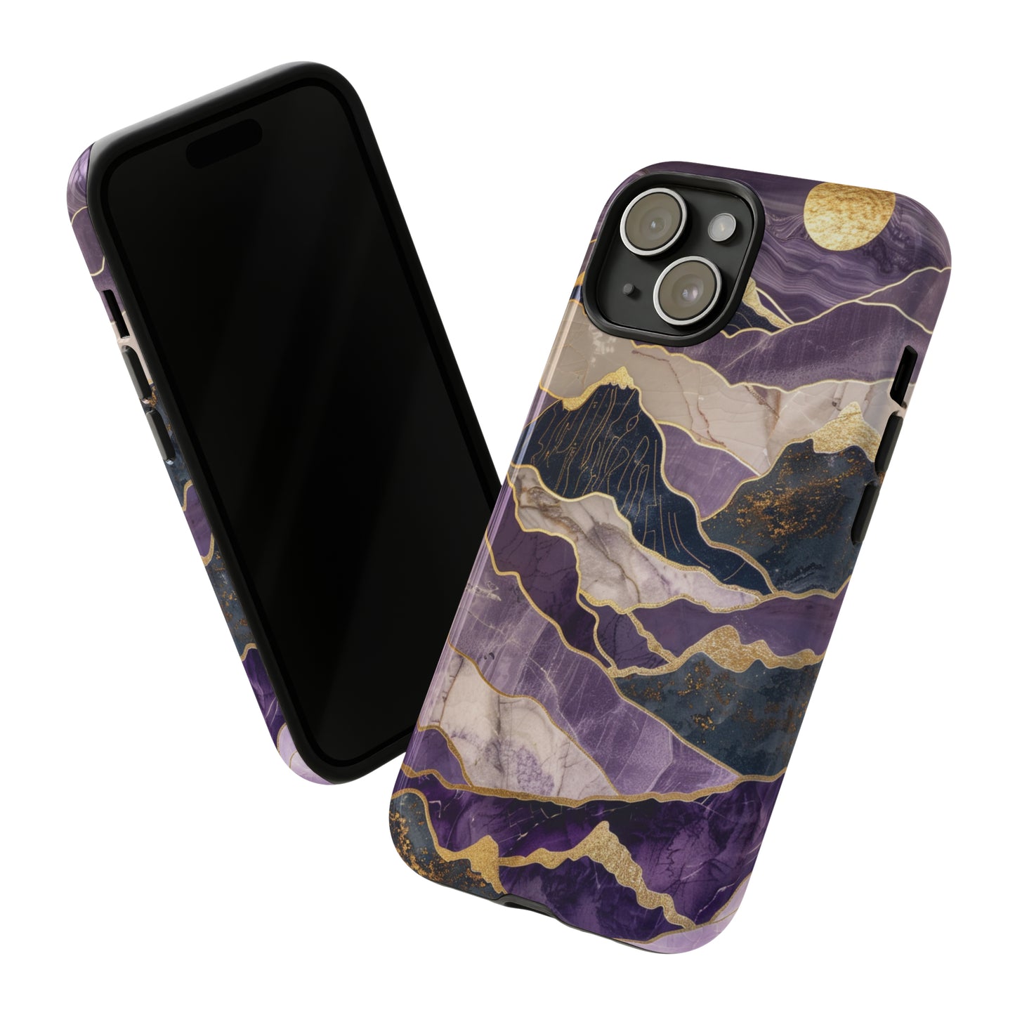 Abstract Purple Gold Mountain Phone Case