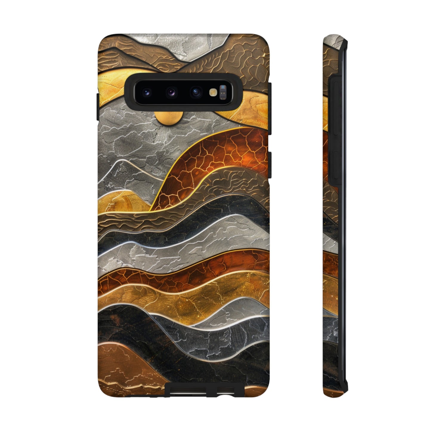 Abstract Gold and Silver Mountain Design Phone Case