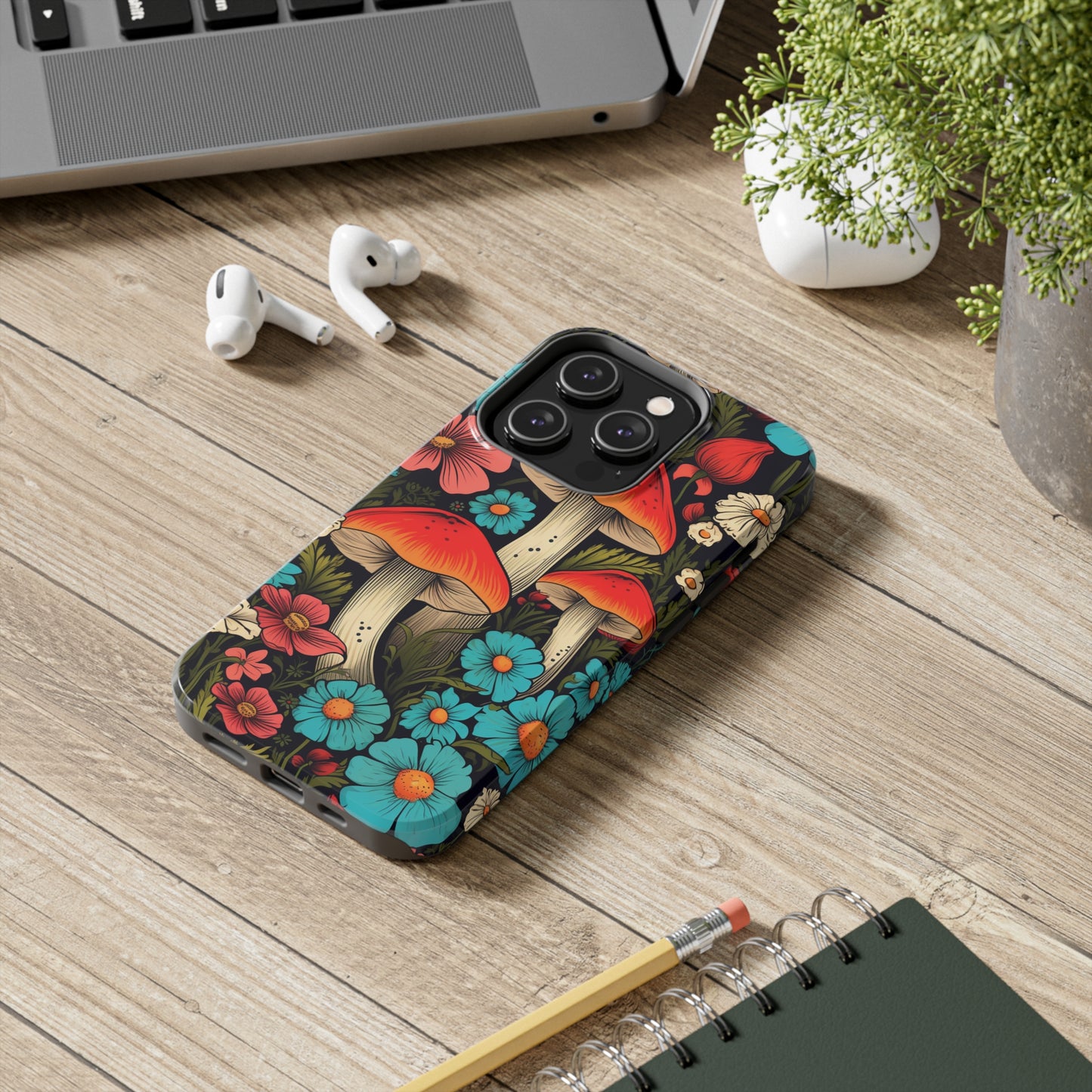 Psychedelic Retro Mushrooms iPhone case | Dive into Vintage Vibes