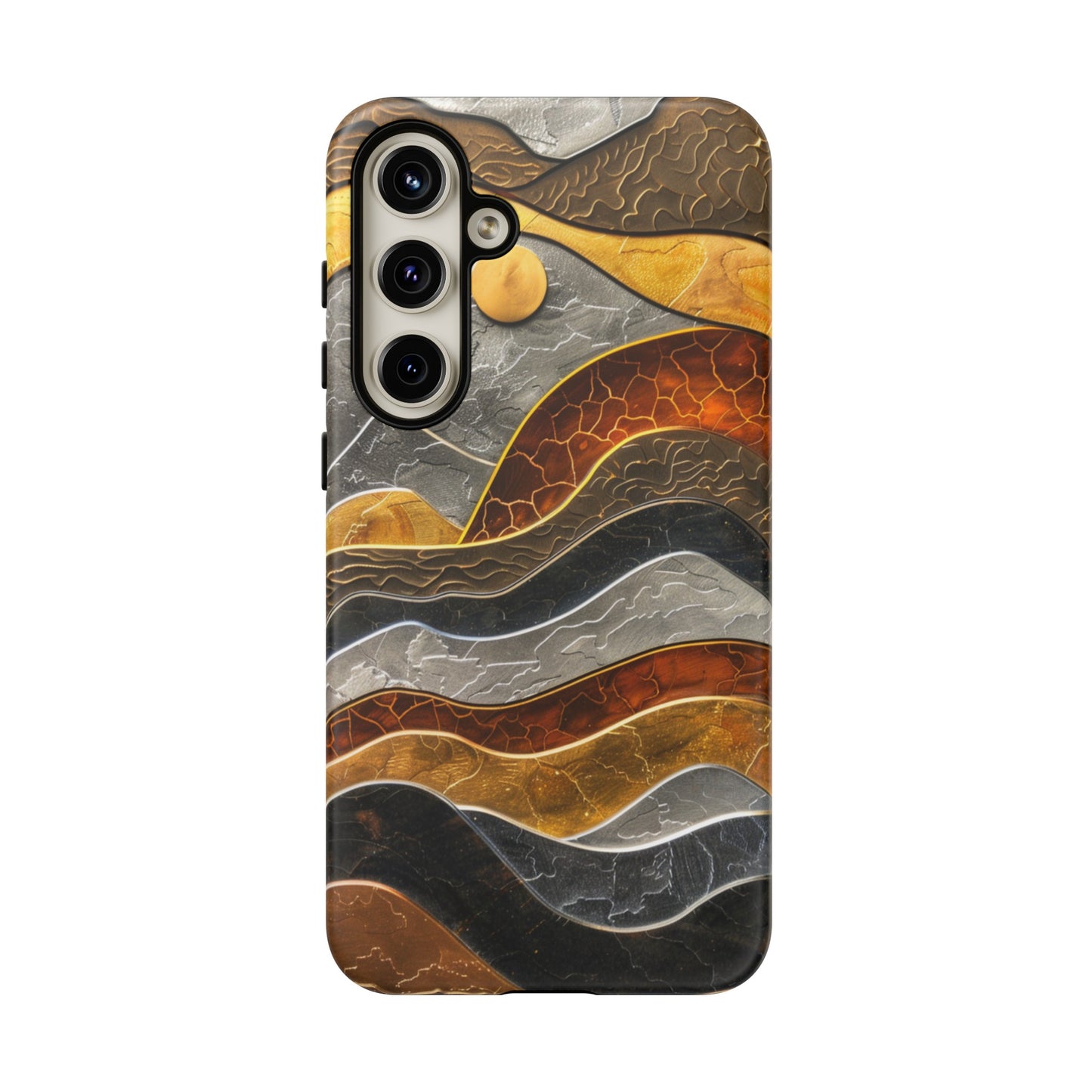 Abstract Gold and Silver Mountain Design Phone Case