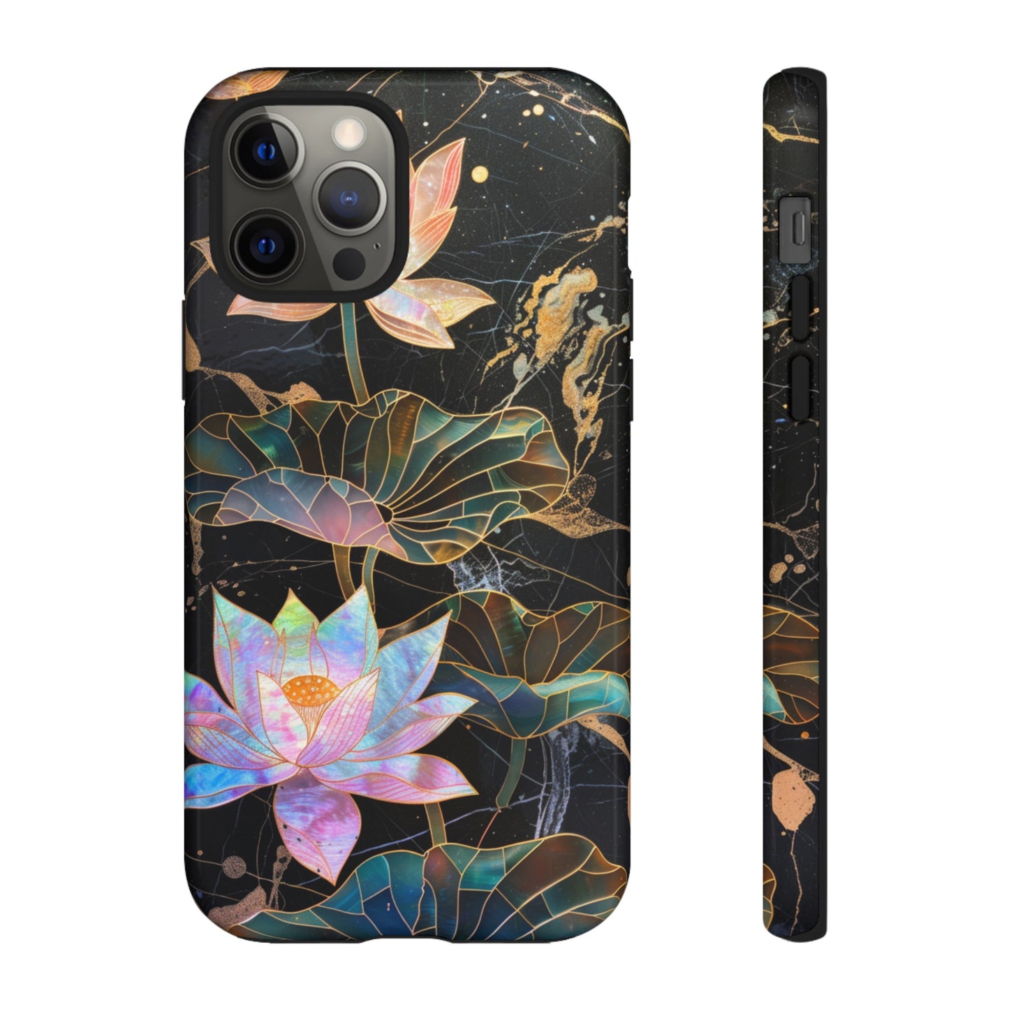 Zen Stained Glass Lotus Floral Design Phone Case